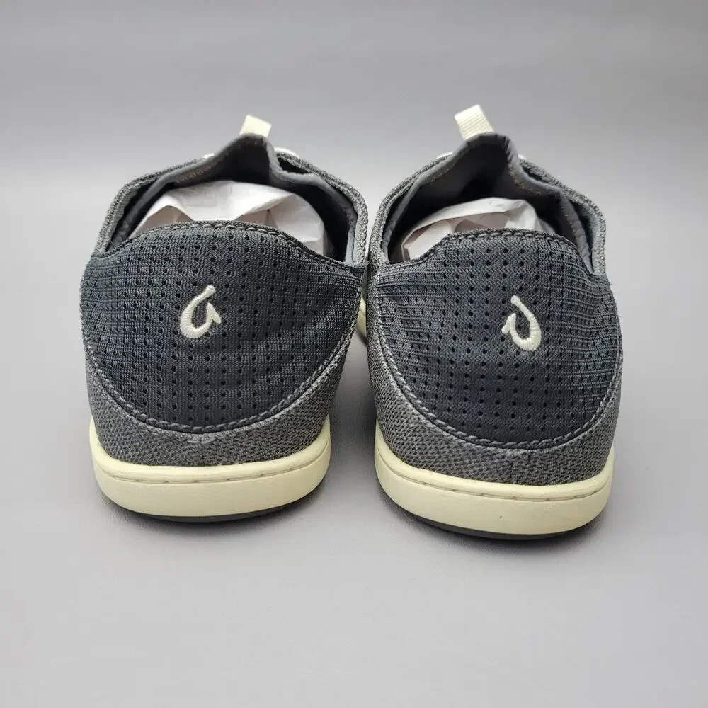 Olukai Nohea Moku Men's Casual Slip On Boat Shoes Size 9 Gray Black